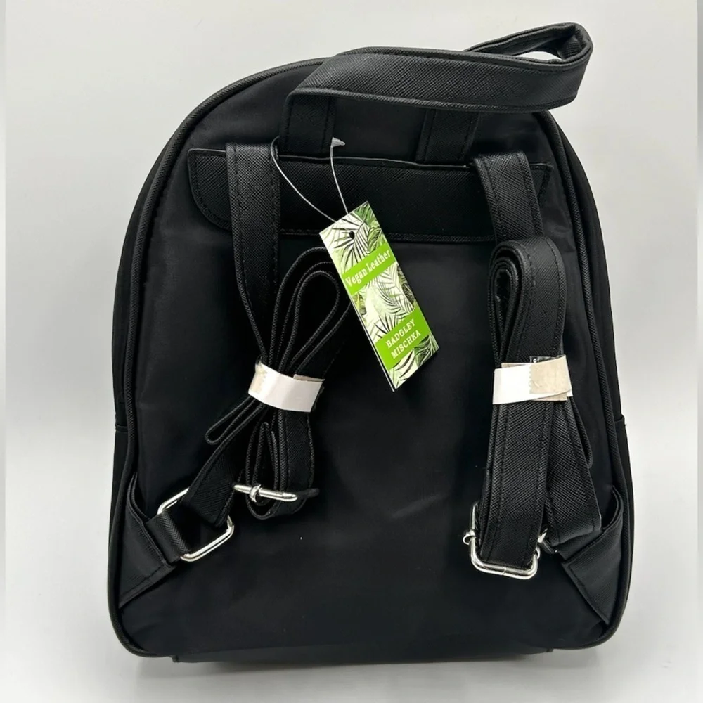 Badgley Mischka Black Mini Backpack Bag